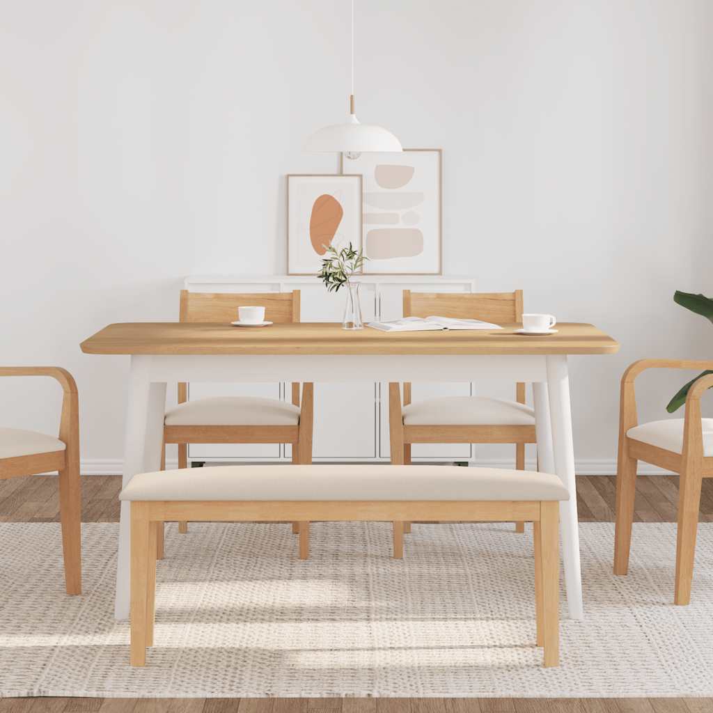 Πάγκος vidaXL 110 cm μασίφ ξύλο καουτσούκ