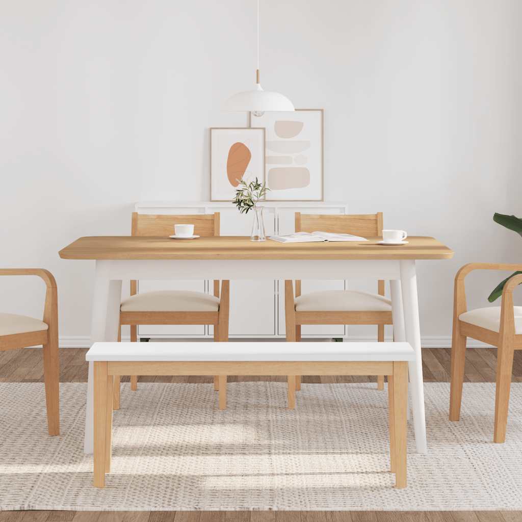 Πάγκος vidaXL 110 cm μασίφ ξύλο καουτσούκ