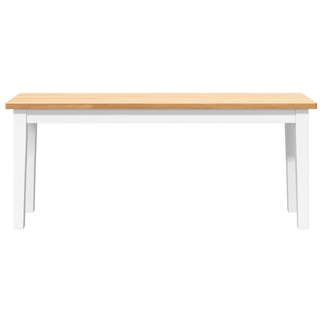 Πάγκος vidaXL 110 cm Λευκό μασίφ ξύλο καουτσούκ