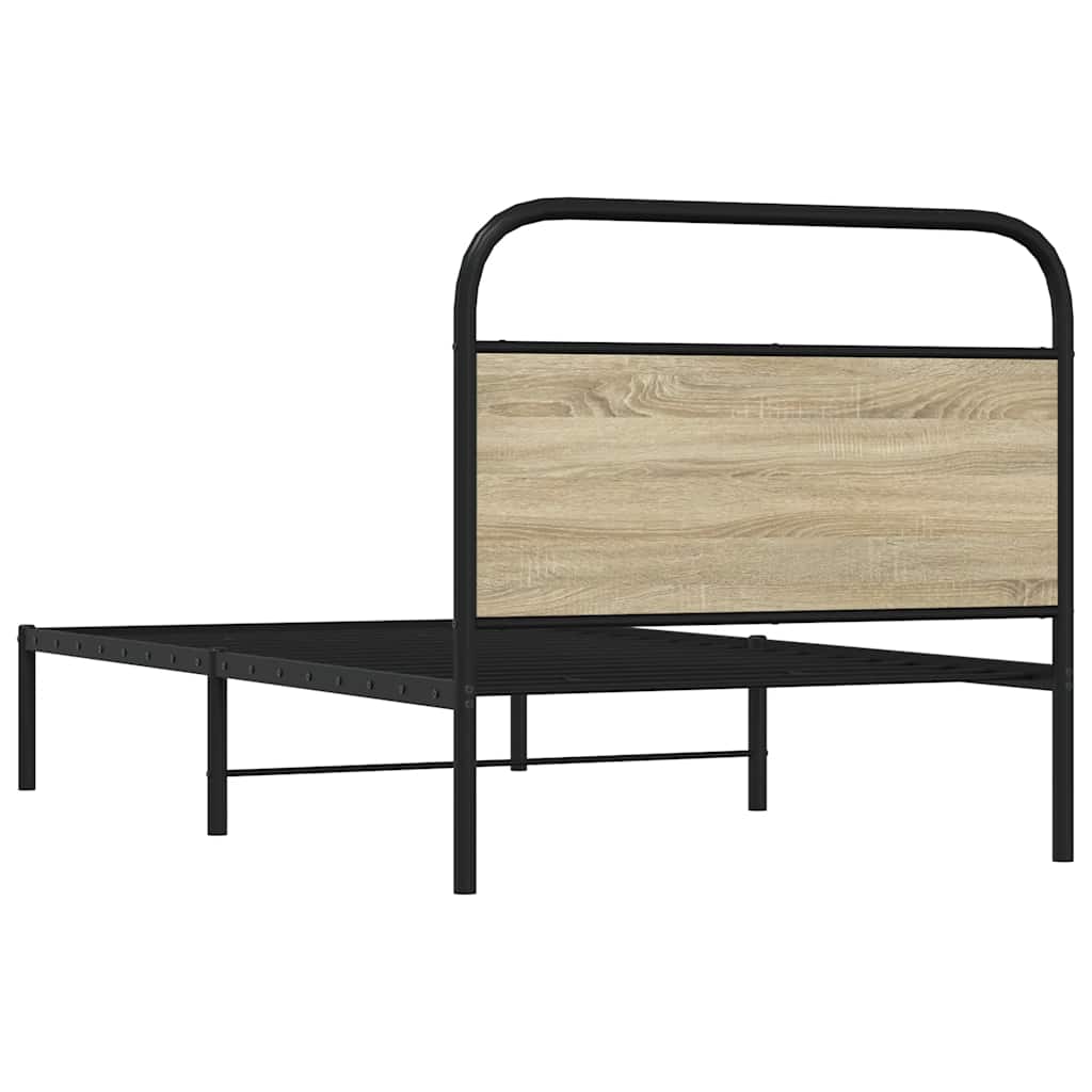 vidaXL Πλαίσιο Κρεβ. Χωρ. Στρώμα Sonoma Δρυς 90x200 εκ. Επεξ. Ξύλο