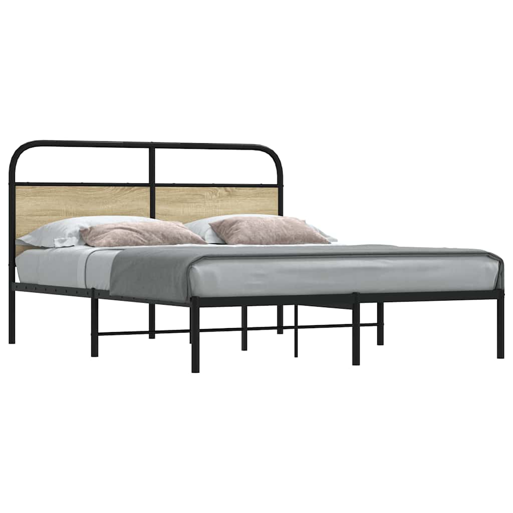 vidaXL Πλαίσιο Κρεβατιού Χωρ. Στρώμα Sonoma Δρυς 150x200εκ. Επ. Ξύλο