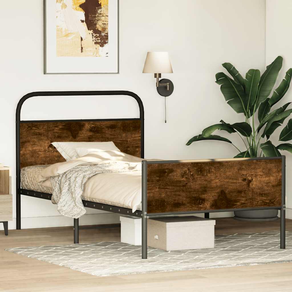 vidaXL Πλαίσιο Κρεβ. Χωρ. Στρώμα Sonoma Δρυς 90x200 εκ. Επεξ. Ξύλο