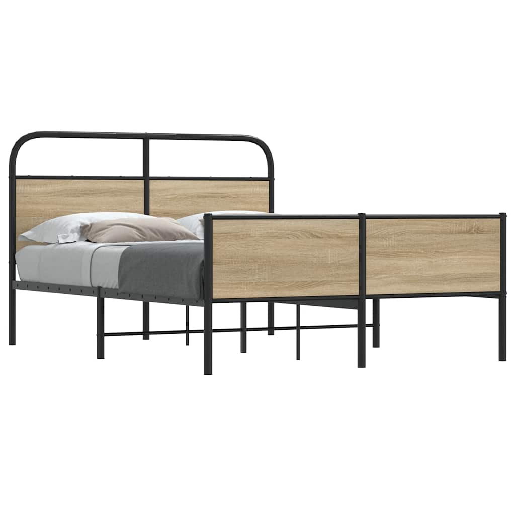 vidaXL Πλαίσιο Κρεβατιού Χωρ. Στρώμα Sonoma Δρυς 140x200εκ. Επ. Ξύλο