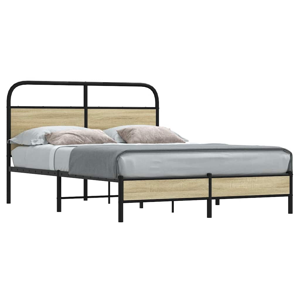 vidaXL Πλαίσιο Κρεβατιού Χωρ. Στρώμα Sonoma Δρυς 140x200εκ. Επ. Ξύλο