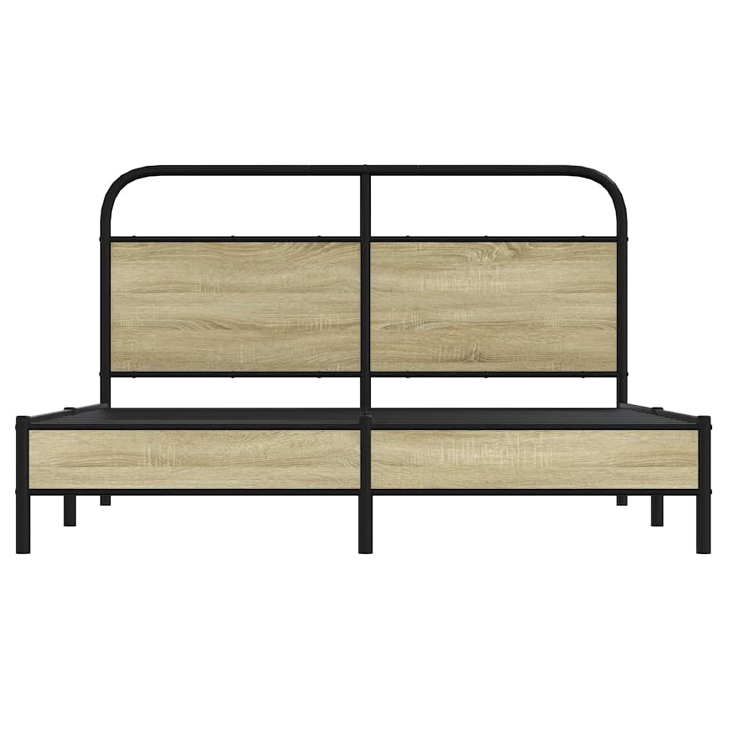 vidaXL Πλαίσιο Κρεβατιού Χωρ. Στρώμα Sonoma Δρυς 150x200εκ. Επ. Ξύλο