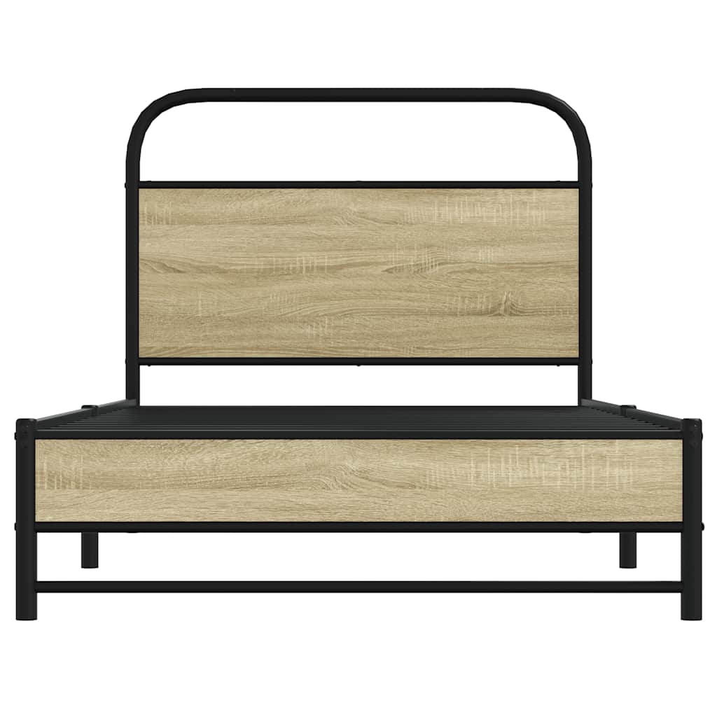 vidaXL Πλαίσιο Κρεβ. Χωρ. Στρώμα Sonoma Δρυς 90x200 εκ. Επεξ. Ξύλο