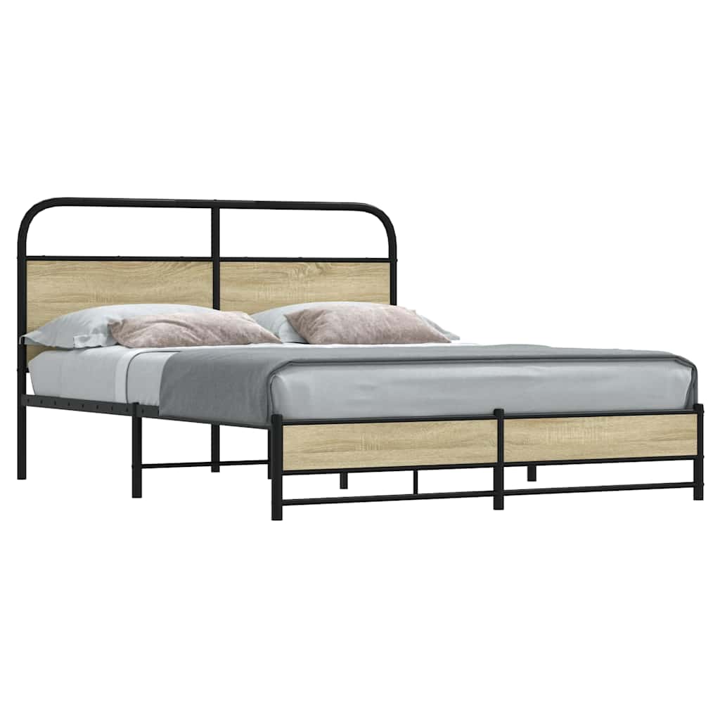 vidaXL Πλαίσιο Κρεβατιού Χωρ. Στρώμα Sonoma Δρυς 150x200εκ. Επ. Ξύλο