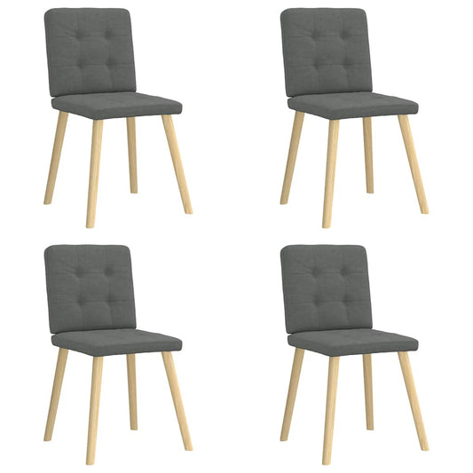 vidaXL Καρέκλες Τραπεζαρίας 4 τεμ Σκούρο Γκρι Υφασμάτινες