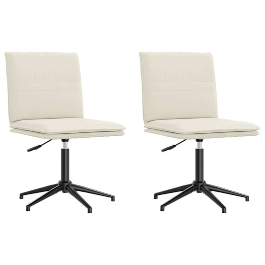 vidaXL Καρέκλες Τραπεζαρίας 2 τεμ. Κρεμ Βελούδινες