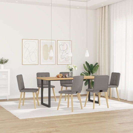 vidaXL Καρέκλες Τραπεζαρίας 6 τεμ. Χρώμα Taupe Υφασμάτινες