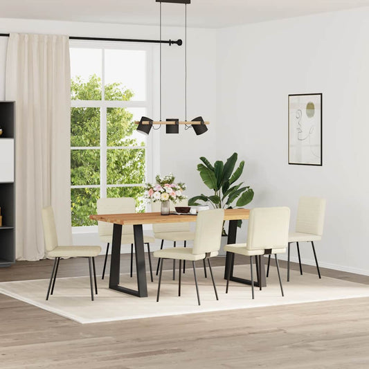 vidaXL Καρέκλες Τραπεζαρίας 6 τεμ. Κρεμ Βελούδινες