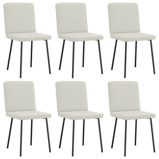vidaXL Καρέκλες Τραπεζαρίας 6 τεμ. Κρεμ Βελούδινες