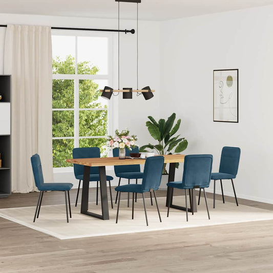 vidaXL Καρέκλες Τραπεζαρίας 6 τεμ. Μπλε Βελούδινες