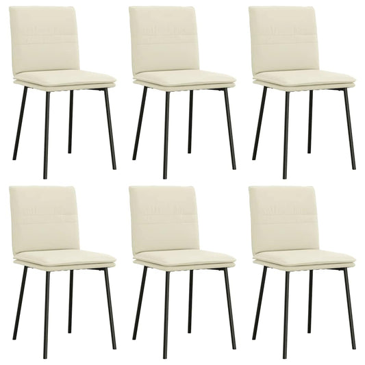 vidaXL Καρέκλες Τραπεζαρίας 6 τεμ. Κρεμ Βελούδινες