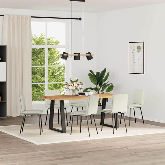 vidaXL Καρέκλες Τραπεζαρίας 6 τεμ. Κρεμ Βελούδινες