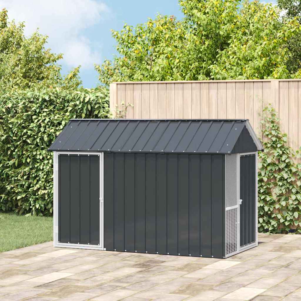 vidaXL Κλουβί Πουλιών με αποθήκευση Ανθρακί 215 x 112 x 141 εκ.