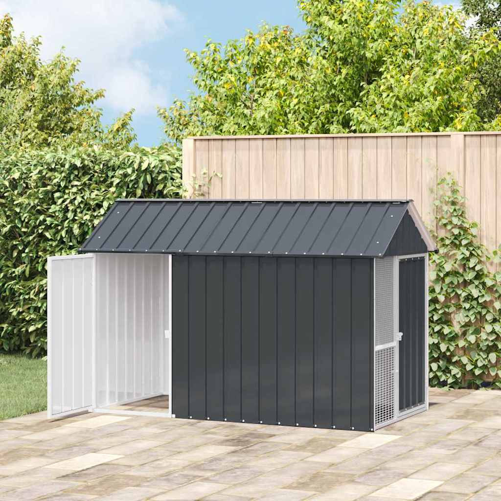 vidaXL Κλουβί Πουλιών με αποθήκευση Ανθρακί 215 x 112 x 141 εκ.