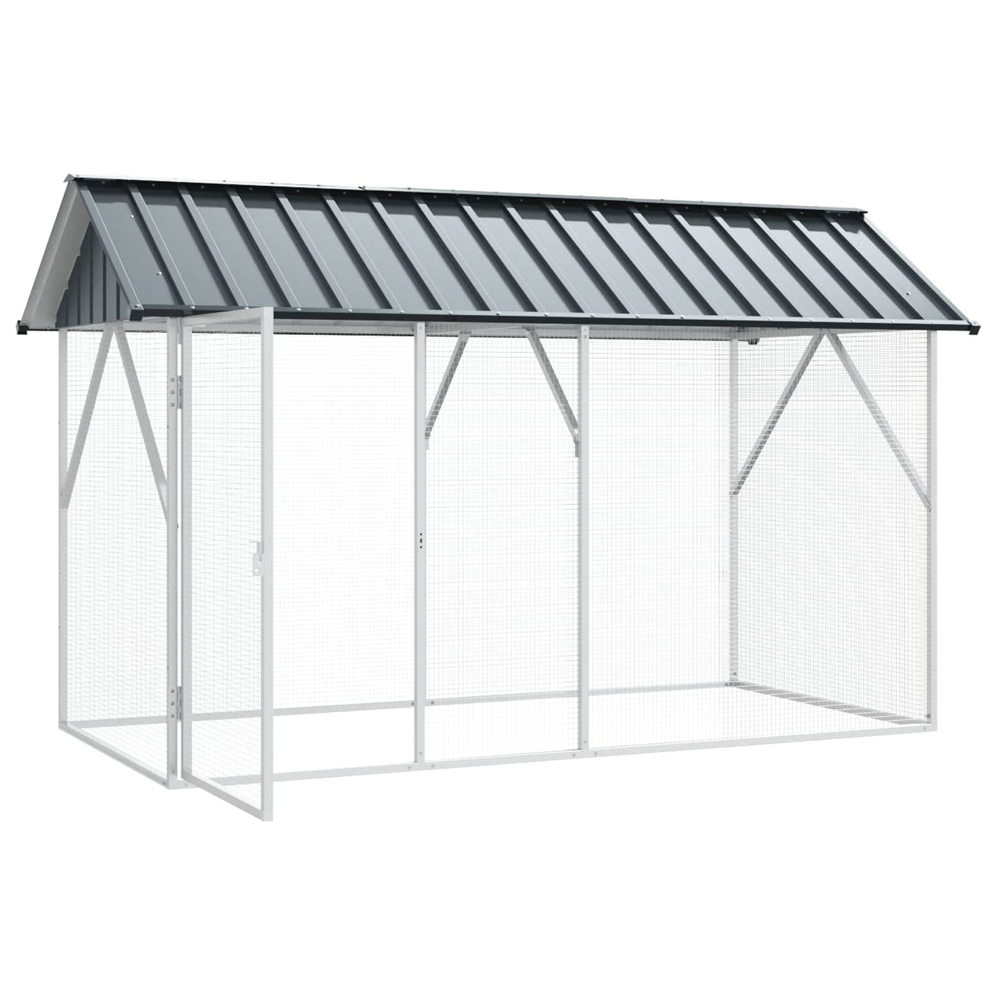vidaXL Κλουβί Πουλιών Ανθρακί 227 x 112 x 141 εκ.