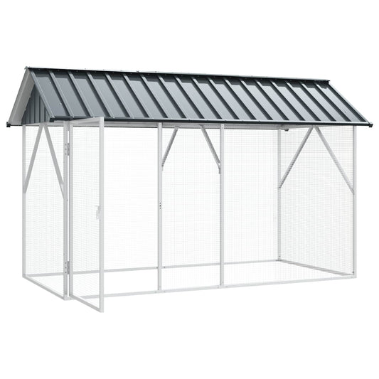vidaXL Κλουβί Πουλιών Ανθρακί 227 x 112 x 141 εκ.