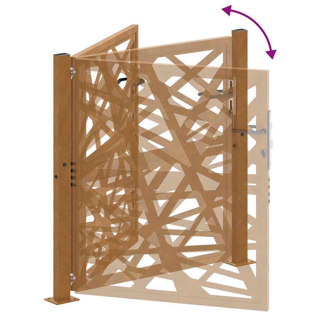 vidaXL Πόρτα Κήπου 100x100 εκ. από Ατσάλι με Ανθεκτικό στις Καιρικές Συνθήκες Φωτισμού