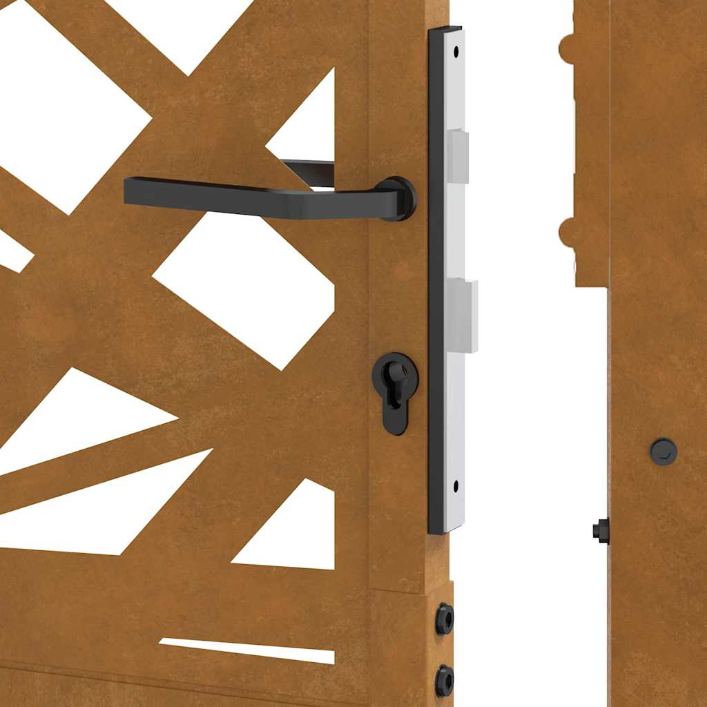 vidaXL Πόρτα Κήπου 100x100 εκ. από Ατσάλι με Ανθεκτικό στις Καιρικές Συνθήκες Φωτισμού