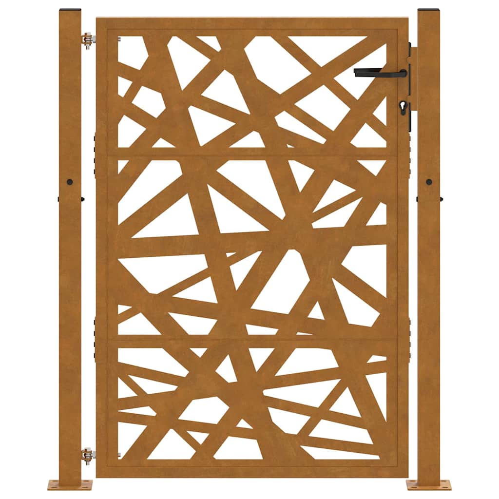 vidaXL Πόρτα Κήπου 100x125 εκ. από Ατσάλι με Ανθεκτικό στις Καιρικές Συνθήκες Φωτισμού