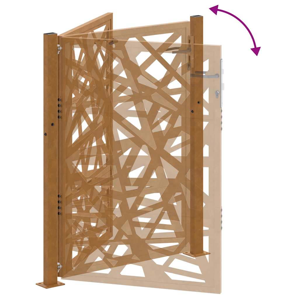vidaXL Πόρτα Κήπου 100x125 εκ. από Ατσάλι με Ανθεκτικό στις Καιρικές Συνθήκες Φωτισμού