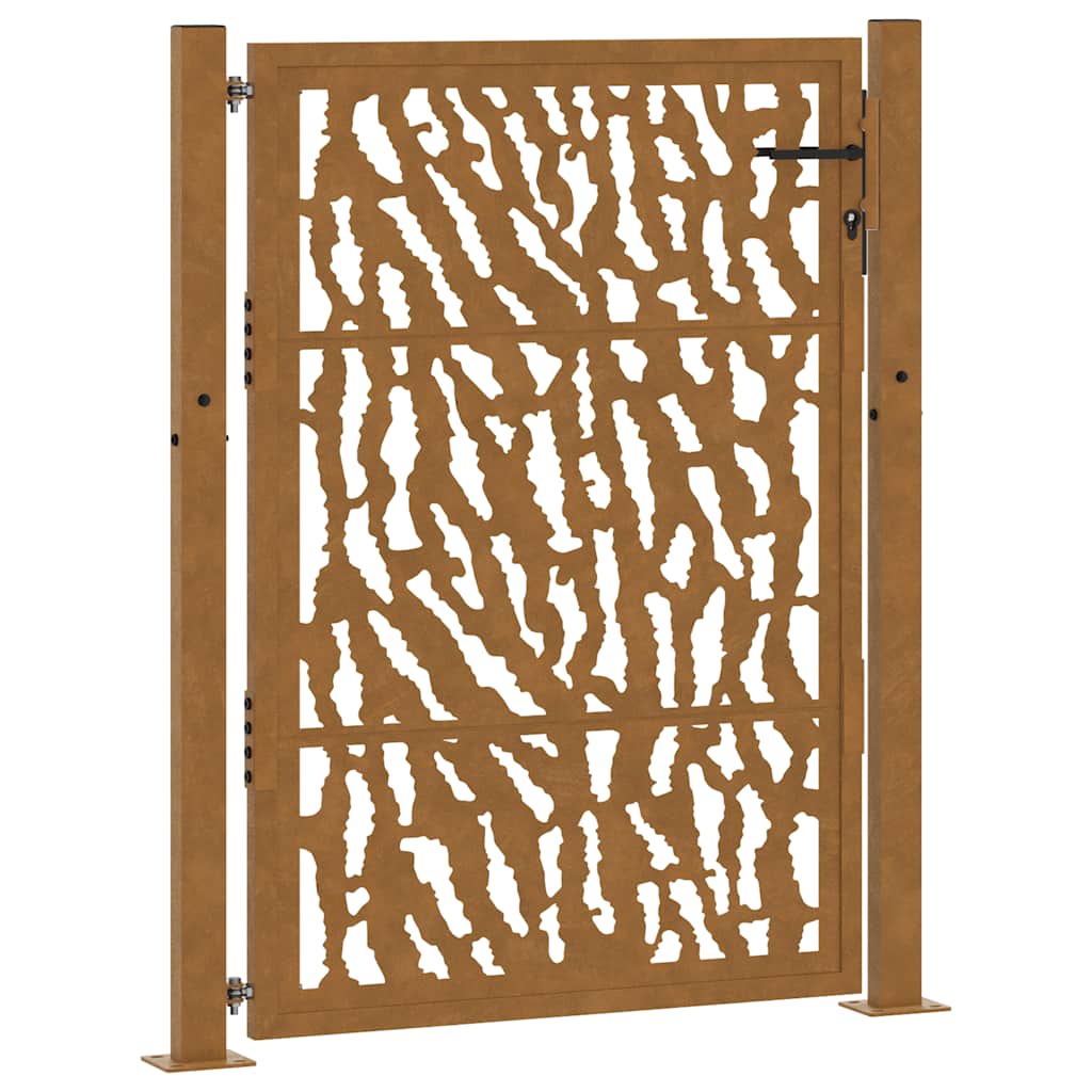 vidaXL Πόρτα Κήπου με Σχέδιο από Ατσάλι με Αντιστατική Βάση 100x125 εκ.