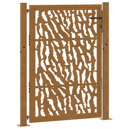 vidaXL Πόρτα Κήπου με Σχέδιο από Ατσάλι με Αντιστατική Βάση 100x125 εκ.