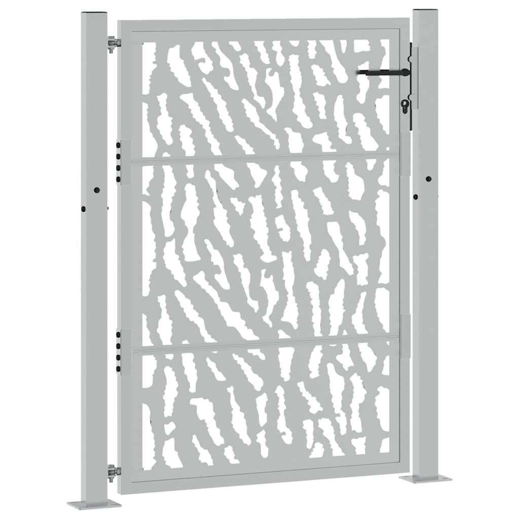 vidaXL Πόρτα Κήπου με Σχέδιο από Ατσάλι με Αντιστατική Βάση 100x125 εκ.