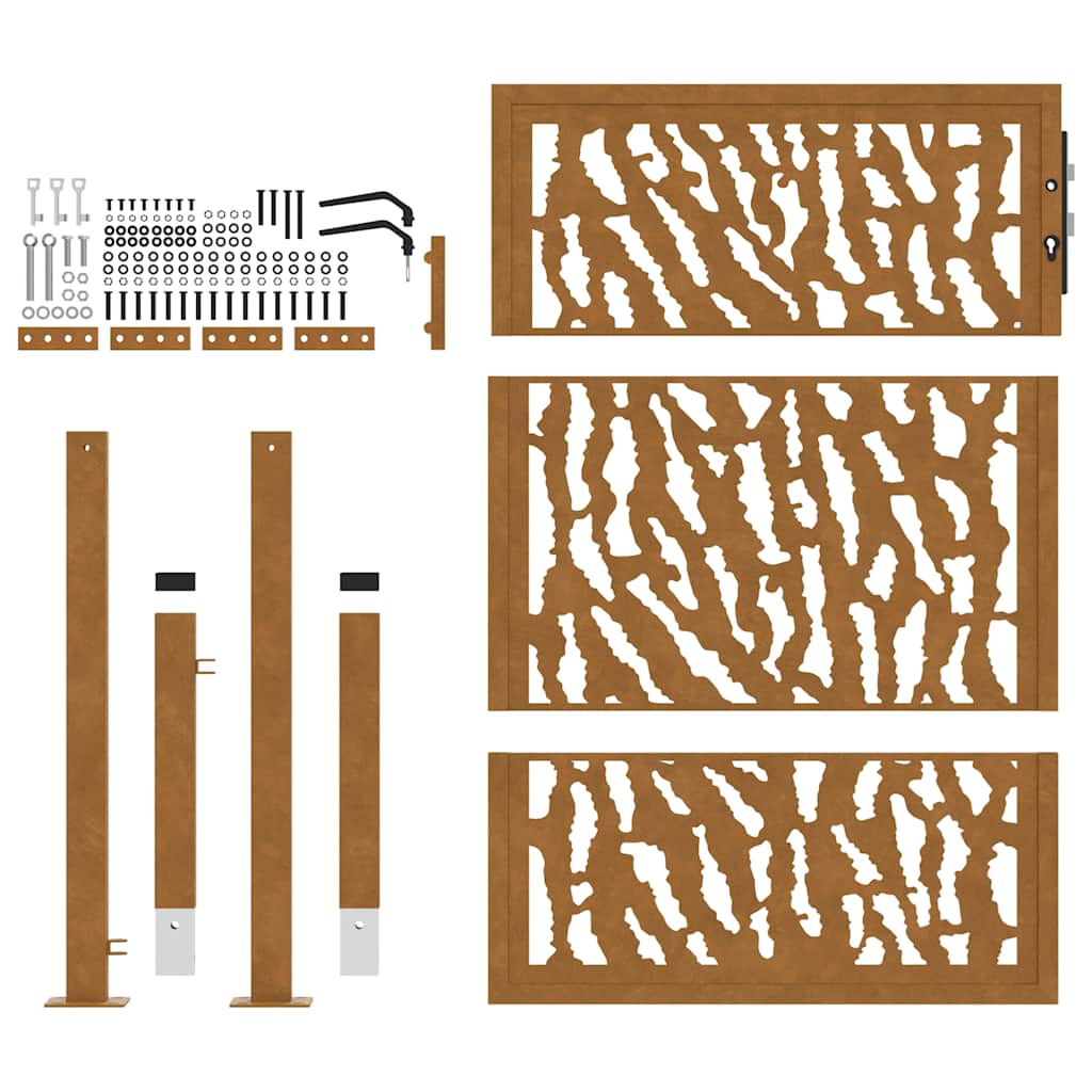 vidaXL Πόρτα Κήπου με Σχέδιο από Ατσάλι με Αντιστατική Βάση 100x125 εκ.