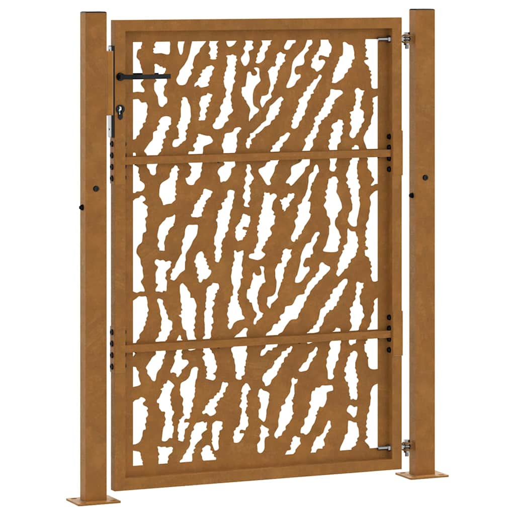 vidaXL Πόρτα Κήπου με Σχέδιο από Ατσάλι με Αντιστατική Βάση 100x125 εκ.