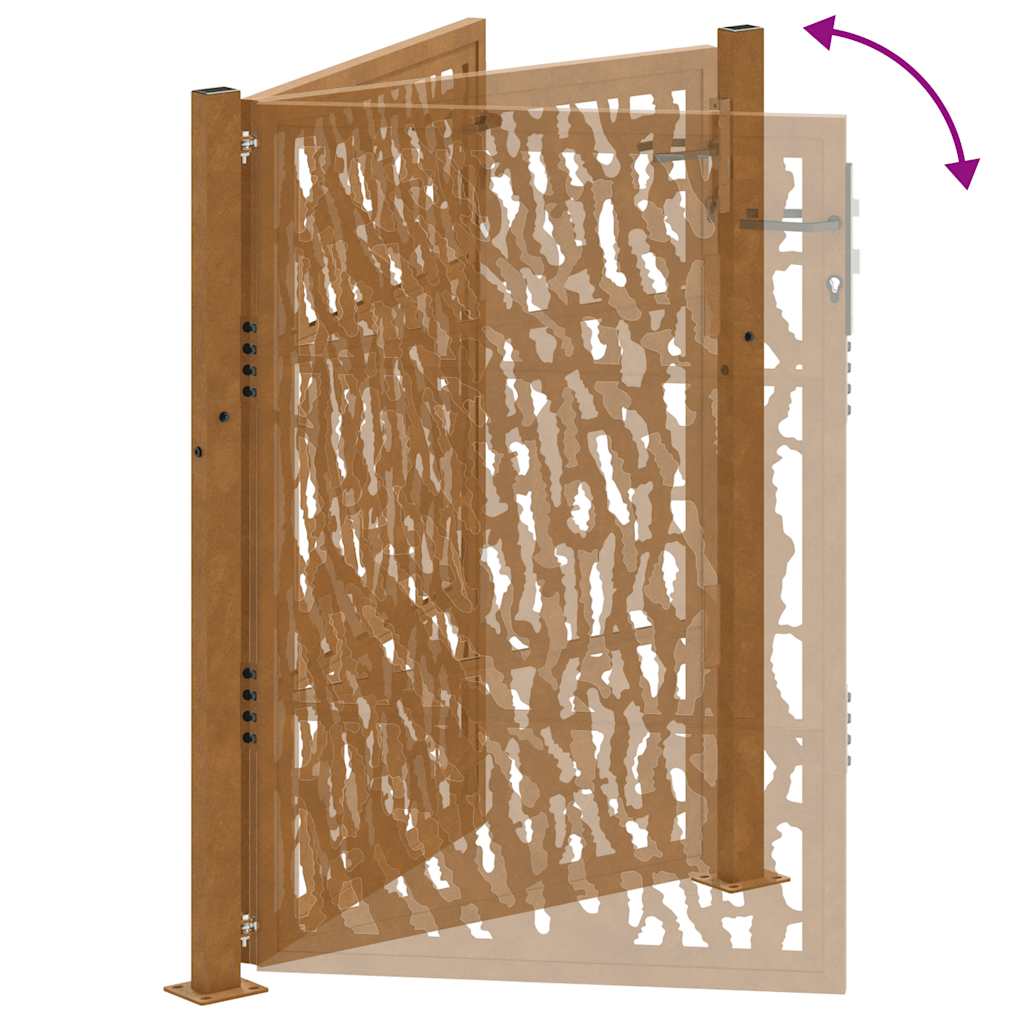 vidaXL Πόρτα Κήπου με Σχέδιο από Ατσάλι με Αντιστατική Βάση 100x125 εκ.