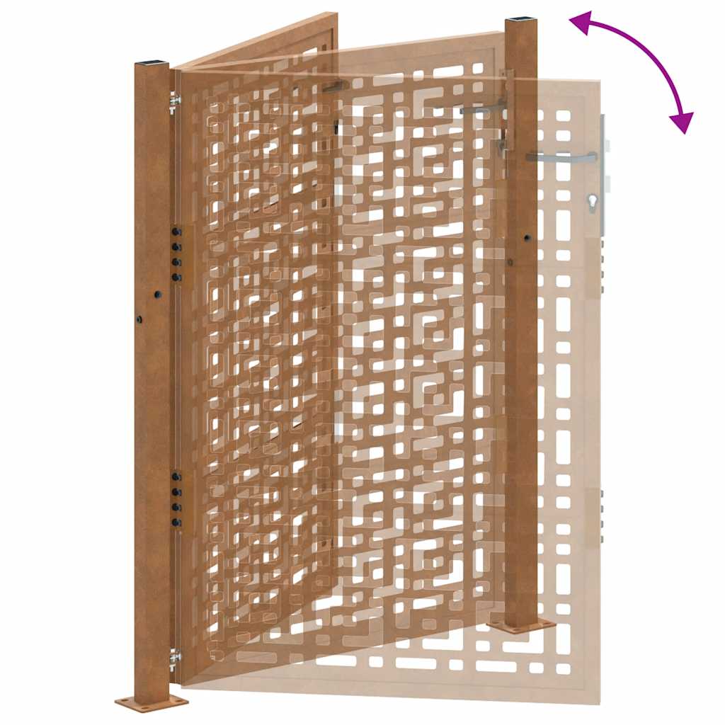 vidaXL Πόρτα Κήπου με Σταυρό 100x125 εκ. από Ατσάλι με Αντοχή στις Καιρικές Συνθήκες
