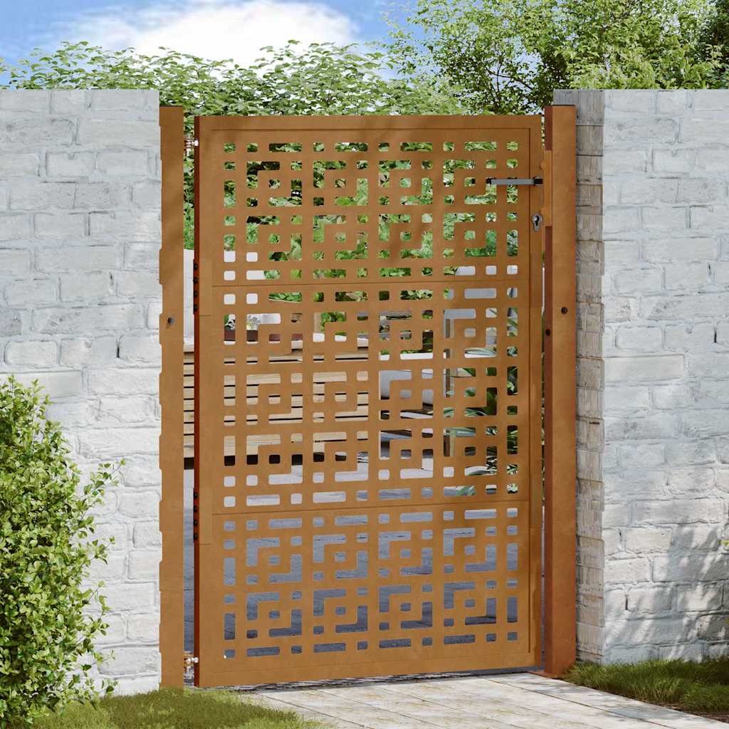 vidaXL Πόρτα Κήπου με Σταυρό 100x125 εκ. από Ατσάλι με Αντοχή στις Καιρικές Συνθήκες