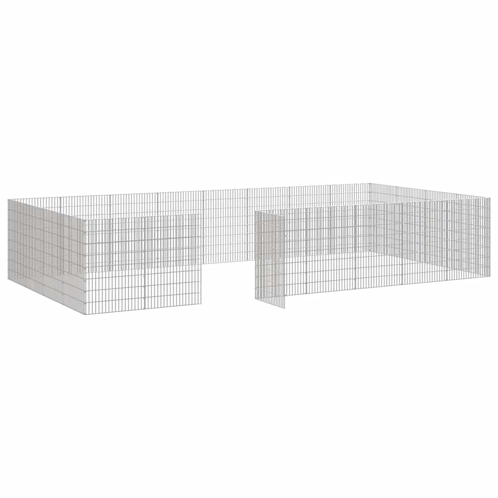 vidaXL Περίφραξη Ζώων Ελεύθερης Βοσκής 24 Πάνελ 54x80 εκ. Γαλβ. Σίδερο