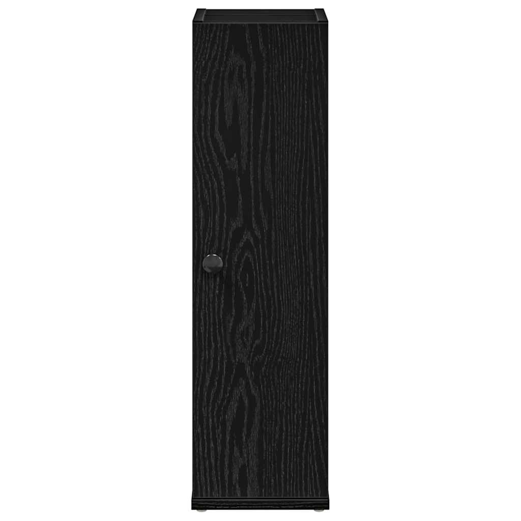 vidaXL Ντουλάπι μπάνιου με θήκη για ρολό μαύρο 20,5x22x72 cm