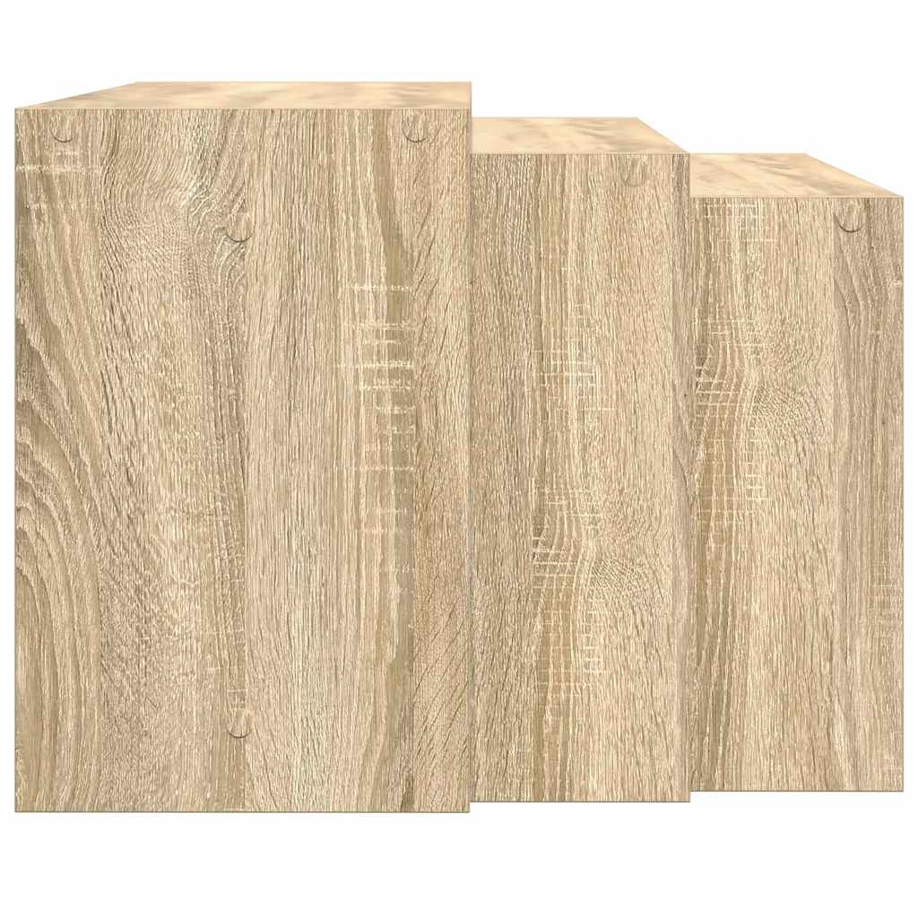 vidaXL Τραπεζάκια Ζιγκόν 3 τεμ. Sonoma Δρυς από Επεξεργασμένο Ξύλο