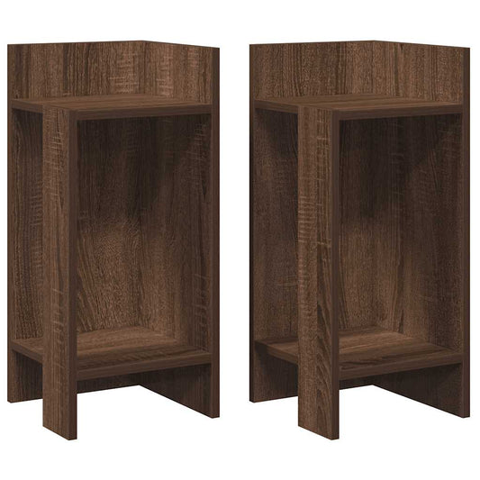vidaXL Τραπεζάκια 2 τεμ. με ράφι Καφέ Δρυς 25,5x27x60 εκ.