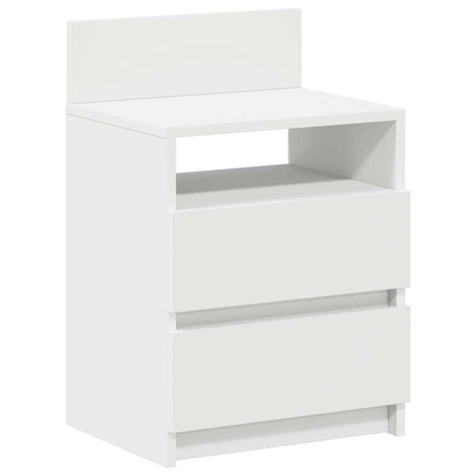 vidaXL Κομοδίνο με 2 συρτάρια Λευκό 40x33x60 cm