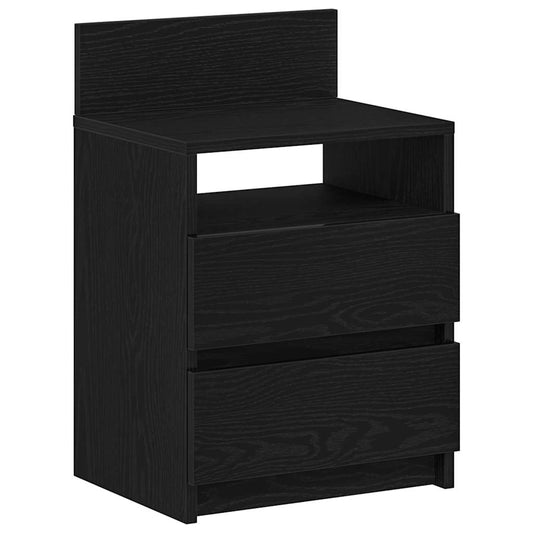 vidaXL Κομοδίνο με 2 Συρτάρια Μαύρο 40x33x60 εκ.