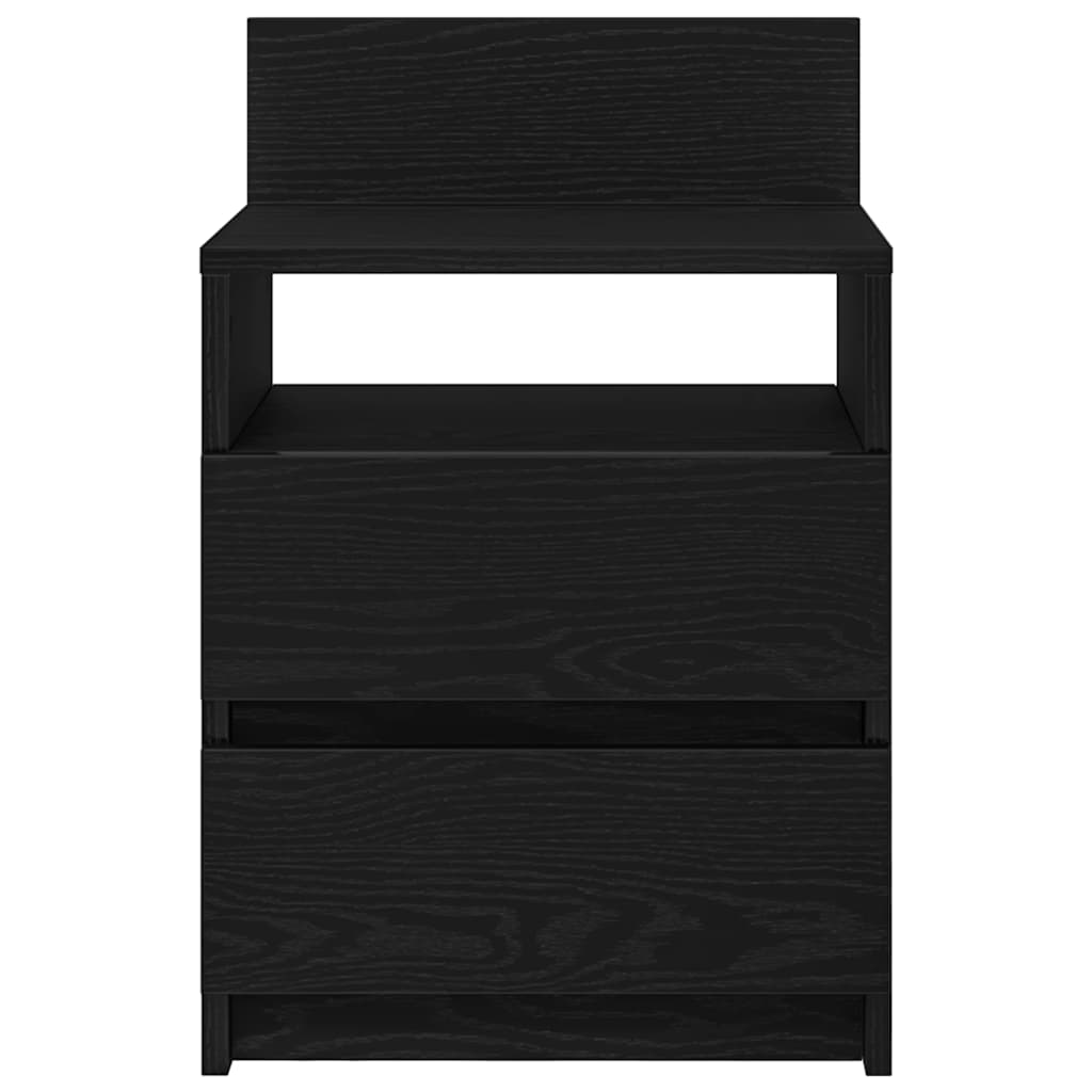 vidaXL Κομοδίνο με 2 Συρτάρια Μαύρο 40x33x60 εκ.