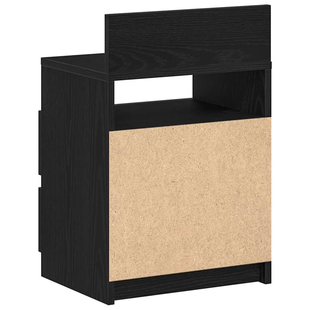 vidaXL Κομοδίνο με 2 Συρτάρια Μαύρο 40x33x60 εκ.