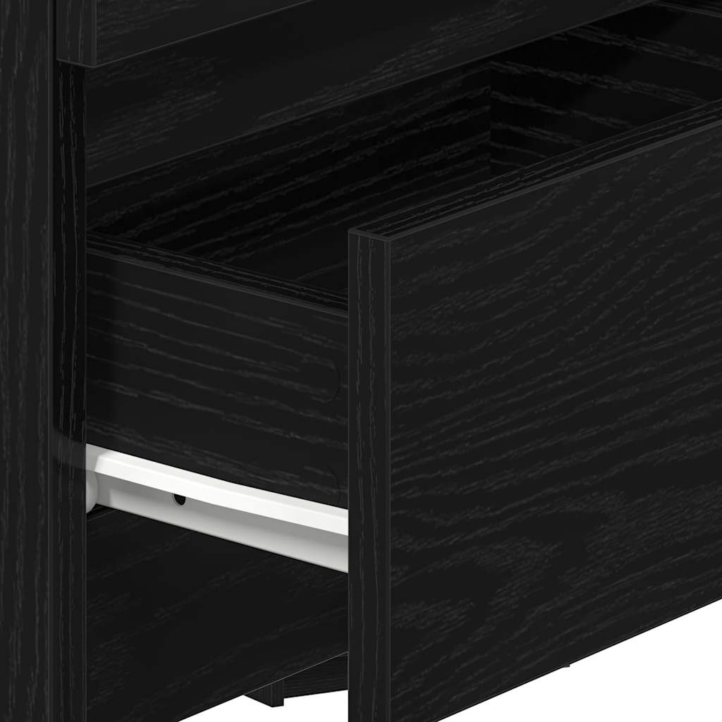 vidaXL Κομοδίνο με 2 Συρτάρια Μαύρο 40x33x60 εκ.
