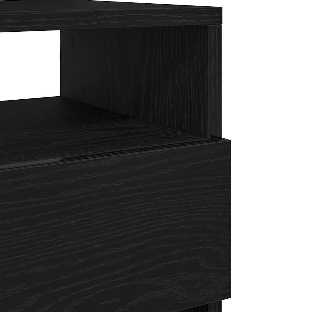 vidaXL Κομοδίνο με 2 Συρτάρια Μαύρο 40x33x60 εκ.