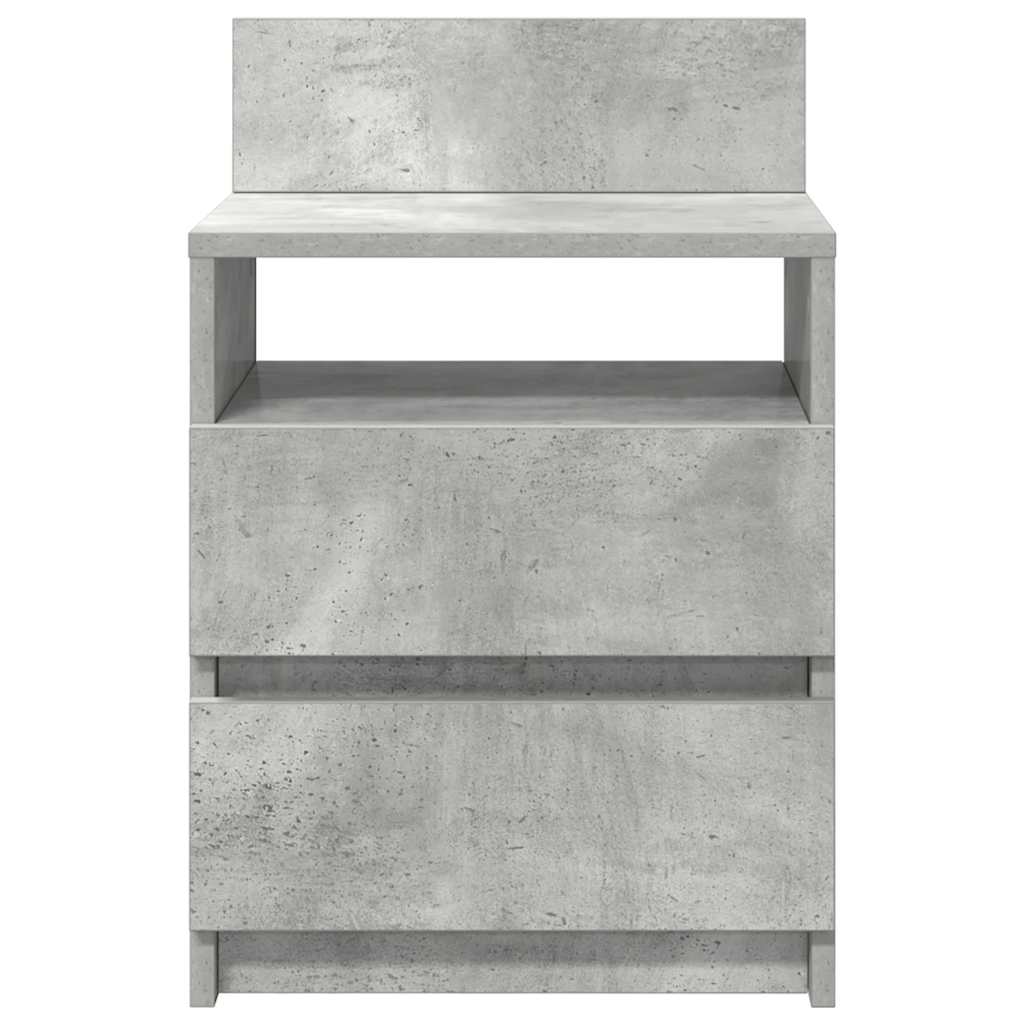 vidaXL Κομοδίνο με 2 Συρτάρια Γκρι Σκυρόδεμα 40x33x60 εκ.
