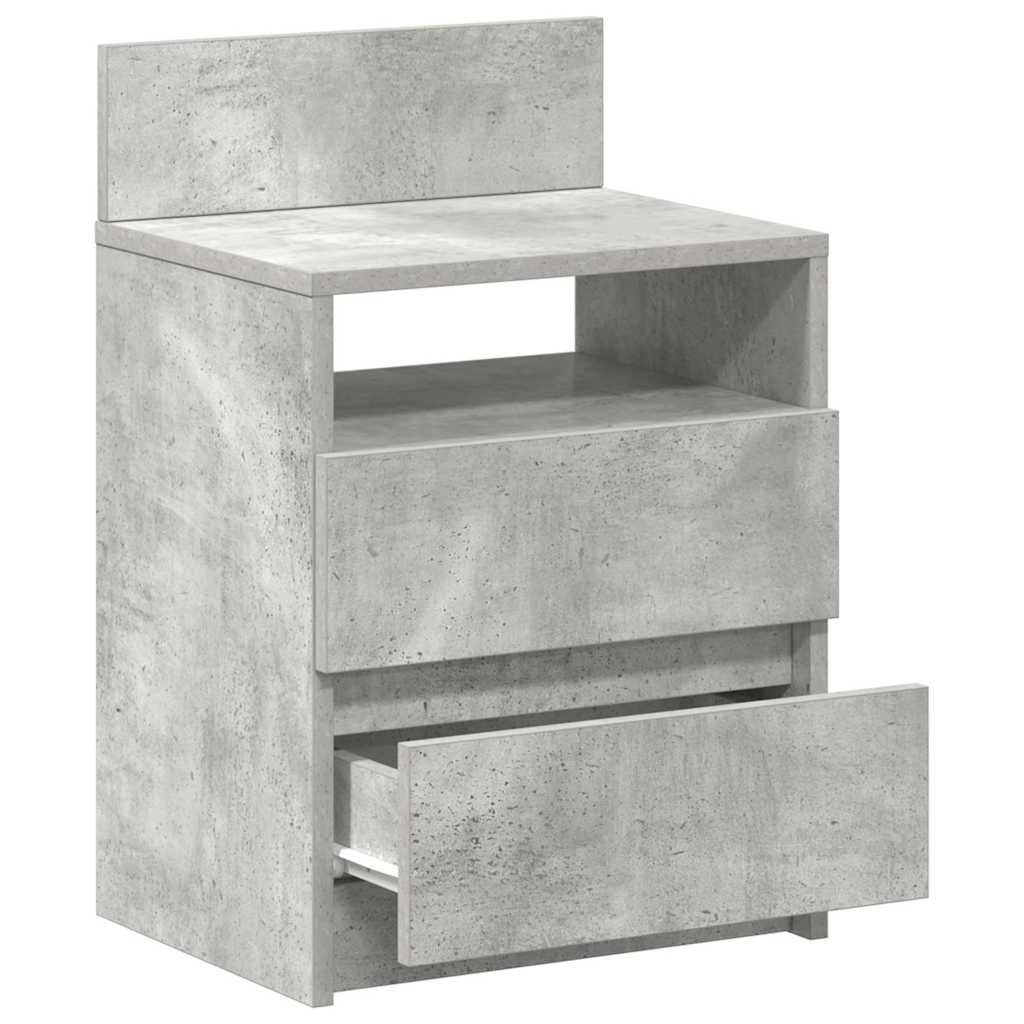 vidaXL Κομοδίνο με 2 Συρτάρια Γκρι Σκυρόδεμα 40x33x60 εκ.