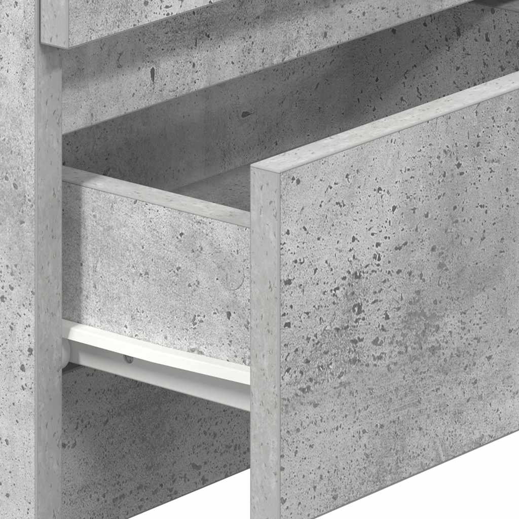 vidaXL Κομοδίνο με 2 Συρτάρια Γκρι Σκυρόδεμα 40x33x60 εκ.