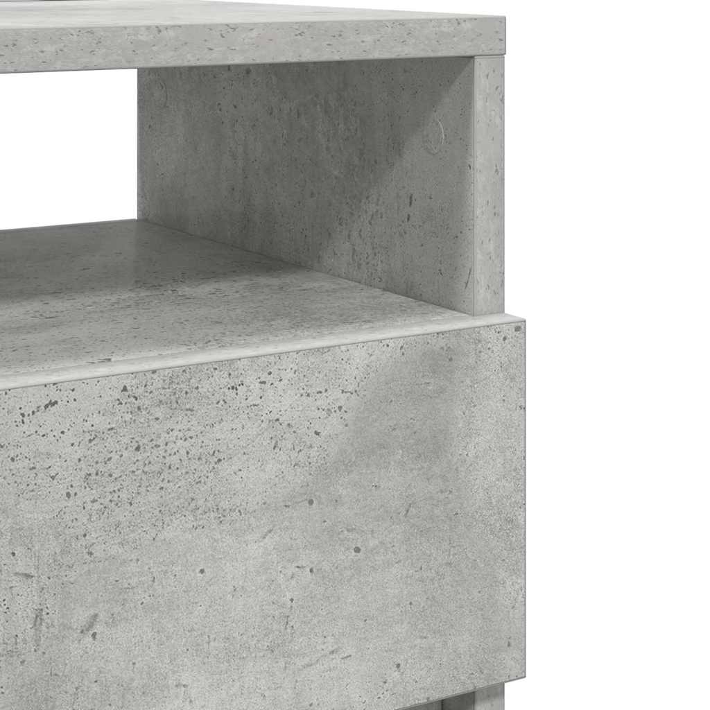 vidaXL Κομοδίνο με 2 Συρτάρια Γκρι Σκυρόδεμα 40x33x60 εκ.