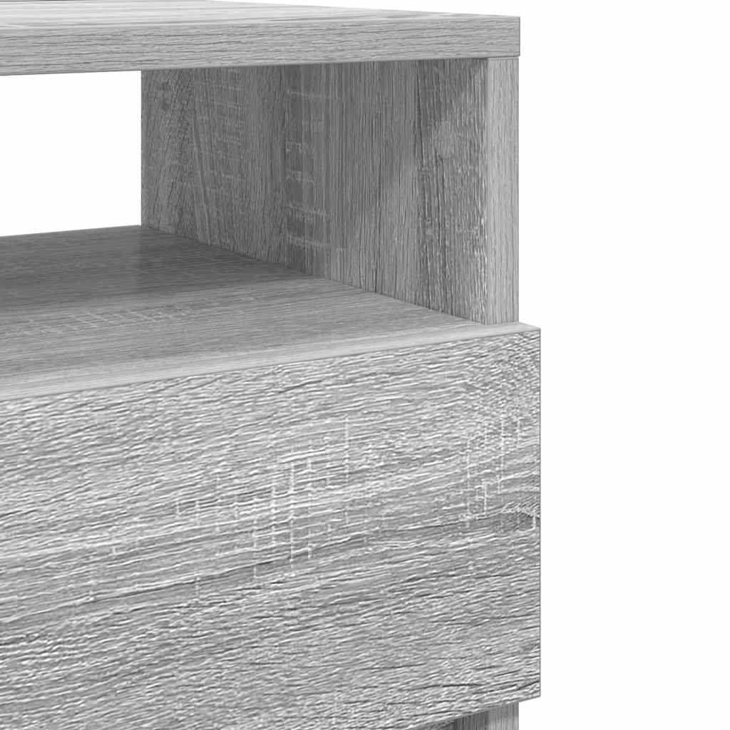 vidaXL Κομοδίνα 2 τεμ. με 2 Συρτάρια Γκρι Sonoma 40x33x60 εκ.